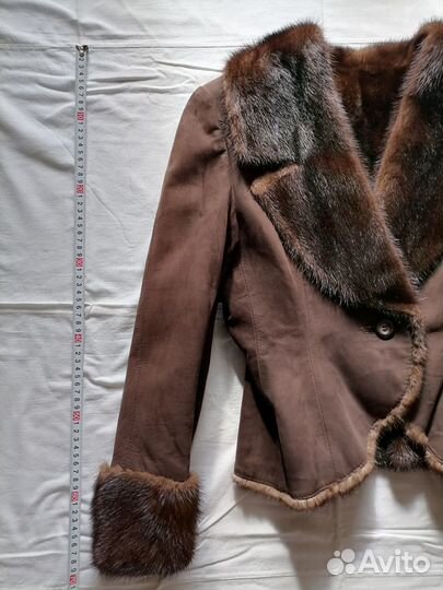 Костюм пиджак и юбка.Замша+норка