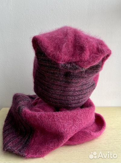 Комплект шапка и шарф мохер/ангора