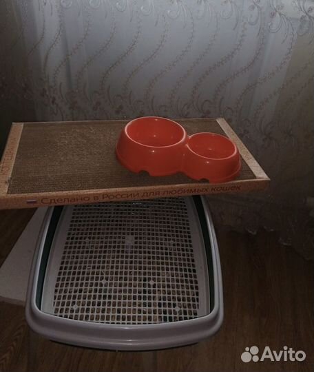 Когтеточка-домик+миска+лоток