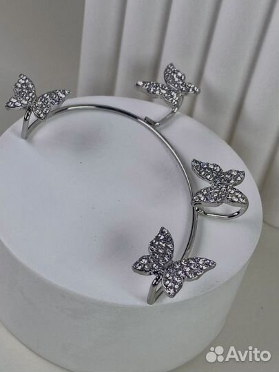 Серьги каффы серебро