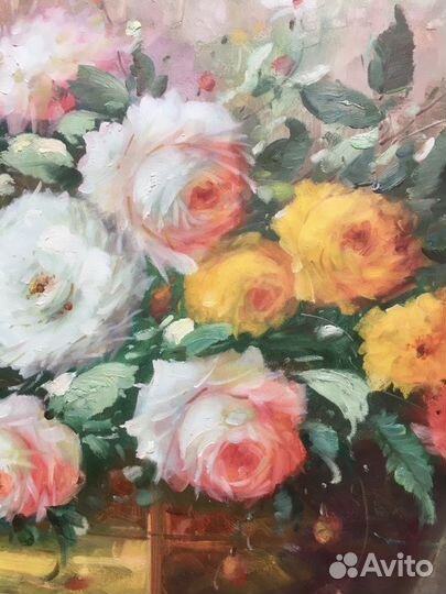 Картина Букет роз, на холсте маслом, 60х90