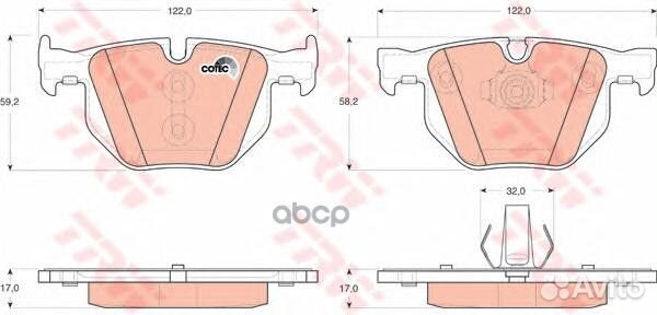 Колодки тормозные дисковые зад GDB1730 TRW