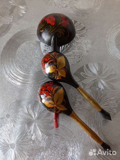 Деревянные ложки хохлома СССР