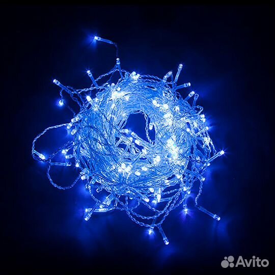 Гирлянда светодиодный занавес CL24 3*3м синий