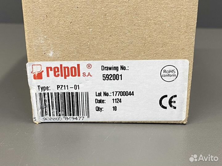 Relpol PZ11-01 592001 цоколь, новый, 260 шт