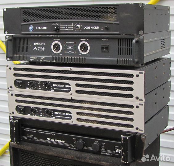 Усилители звука 250-2000W Pro 5шт Crown Yamaha dB