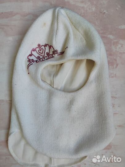 Шапка шлем для девочки 48-50 и снуд