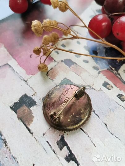 Брошь винтажная микромозаика Италия 1950гг