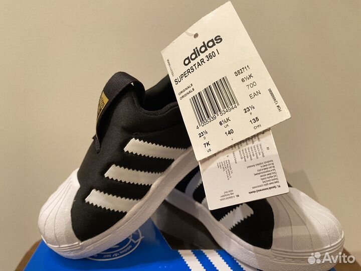 Слипоны детские Adidas superstar 23 Оригинал