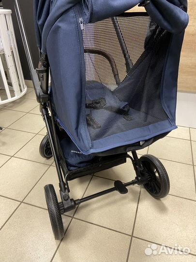 Коляска с перекидной ручкой Luxmom H2 темно-синий
