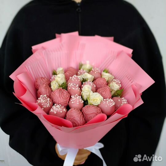 Букет из клубники в шоколаде, клубника в шоколаде