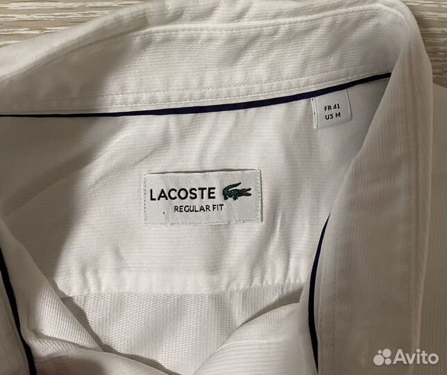 Мужская рубашка белая Lacoste размер M оригинал