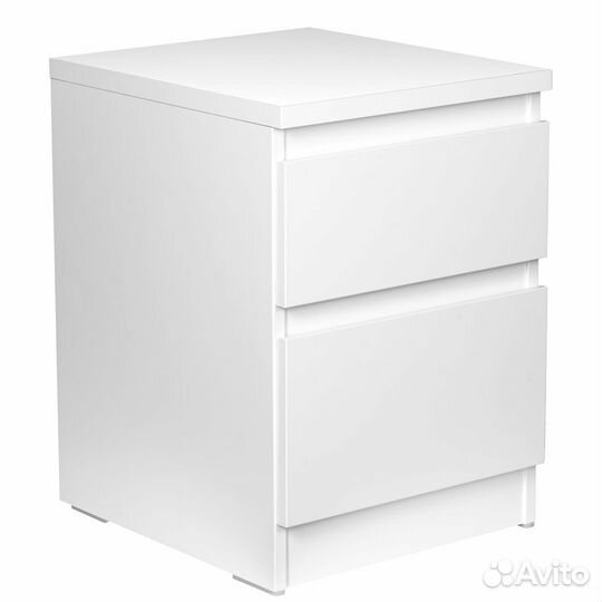 Тумбочка прикроватная 2 ящика белая