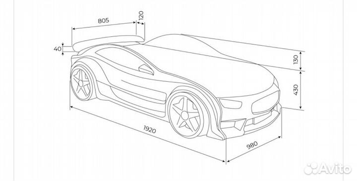 Детская кровать-машина