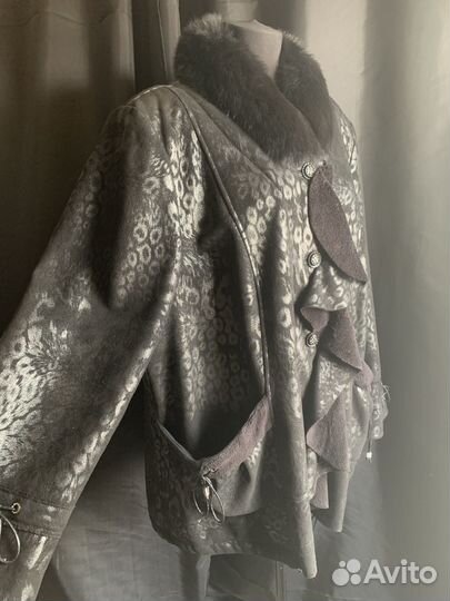 Демисезонняя дубленка женская 58 60