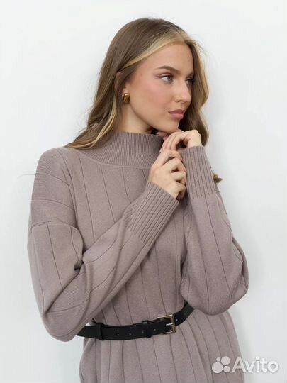 Кашемировое платье серое с 42 по 54