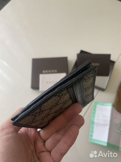 Gucci monogram wallet beige