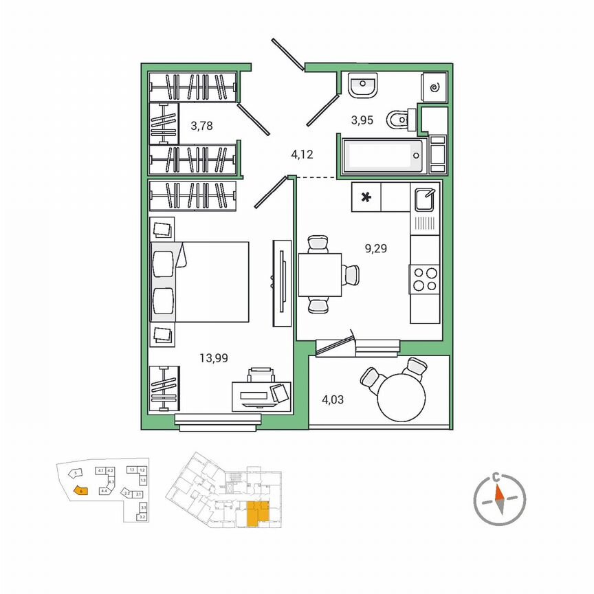 1-к. квартира, 37,2 м², 3/7 эт.