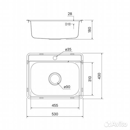 Мойка кухонная iddis Basic BAS53P0i77, нерж. сталь