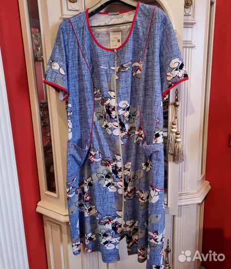 Халат женский новый трикотажн 58-60 р корот рук