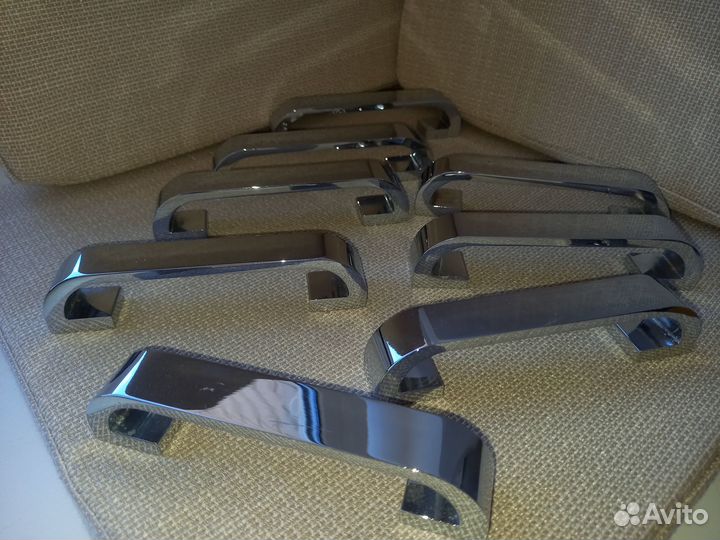 Ручка скоба для мебели, 128мм, серебро, 8 штук