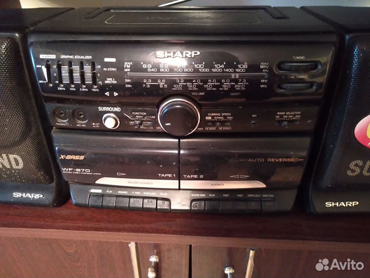 Магнитофон магнитола Шарп sharp X-bass WF-970