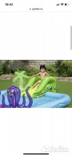 Детский надувной бассейн Bestway с горкой