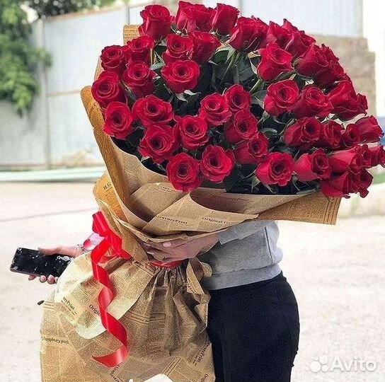 Розы Эквадор Метровые 100 см доставка Москва