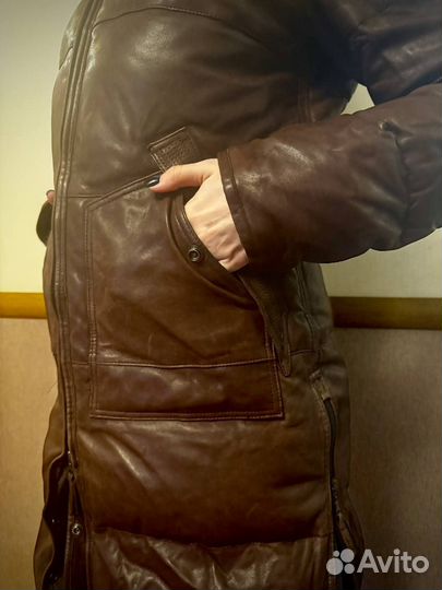 Продам кожаный пуховик Parajumpers Lоng женский