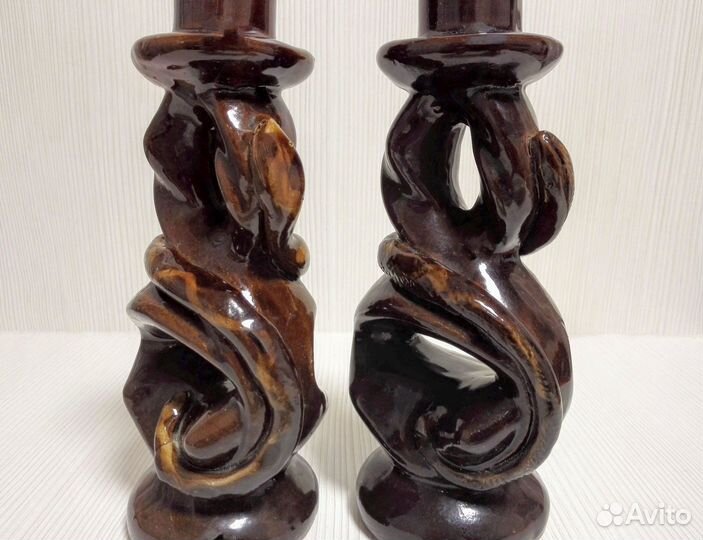 Подсвечник Змея СССР Керамика Редкий 1970 Винтаж