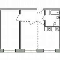 8-к. квартира, 48,6 м², 1/16 эт.