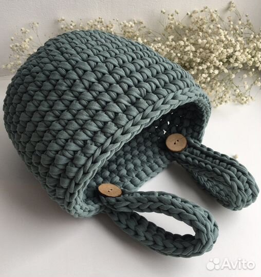 Вязаные интерьерные корзины