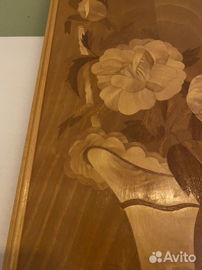 Деревянное панно картина маркетри розы