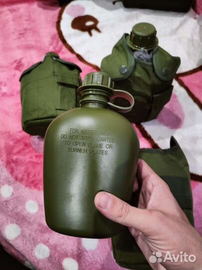 Фляжка армейская с ёмкостью для еды