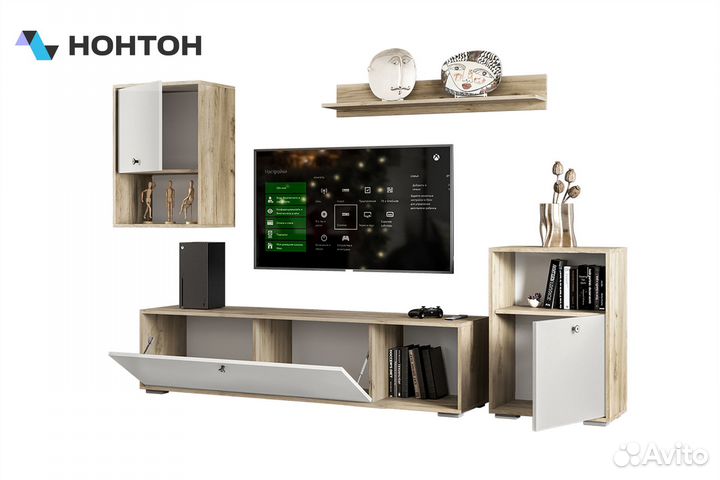 Гостиная Нанси дуб крафт серый / софт айвори