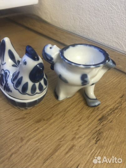 Гжель СССР Кузяево Чайные пары Зеленое стекло