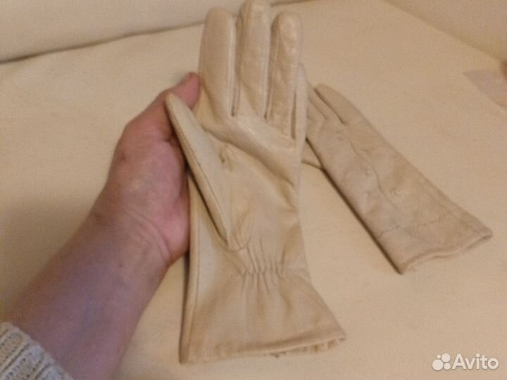 Перчатки женские кожаные новые 7.5