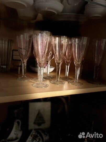 Фужеры бокалы, стопки, рюмки СССР цветное стекло