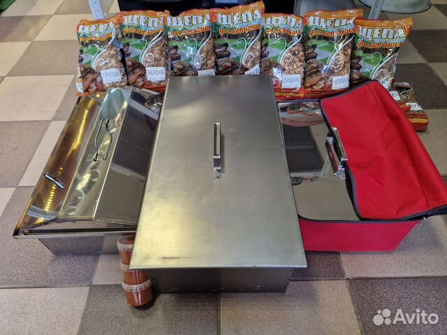 Коптильни нержавейка, сталь, домиком, щепа