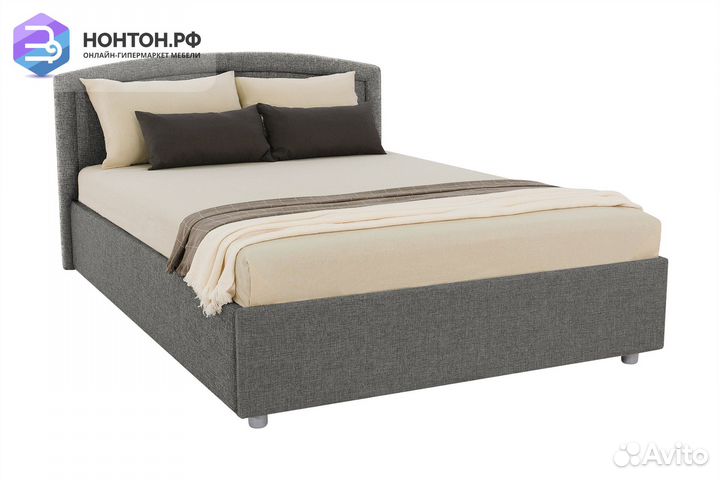 Тахта с овальной спинкой жаккард темно-серый