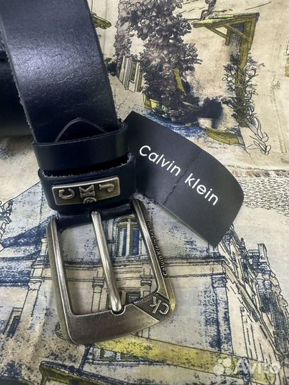 Кожаный мужской ремень Calvin Klein
