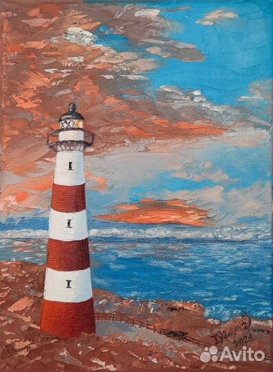 Картина маслом на холсте морской пейзаж 18 на 24