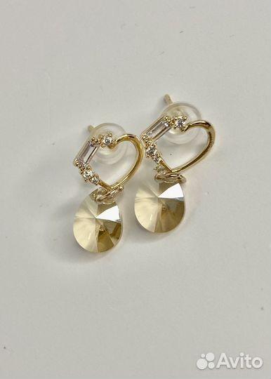 Серьги-Пусеты с подвесками Swarovski