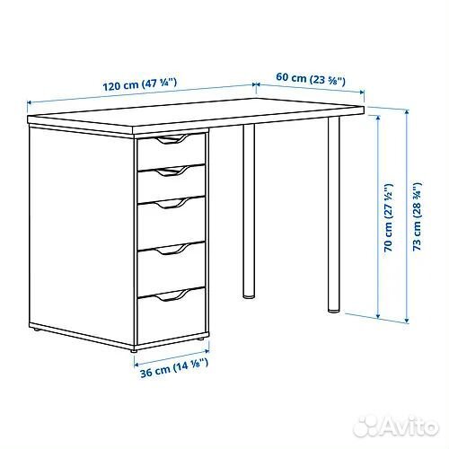 Письменный стол lagkapten IKEA Лагкаптен Икеа 120х