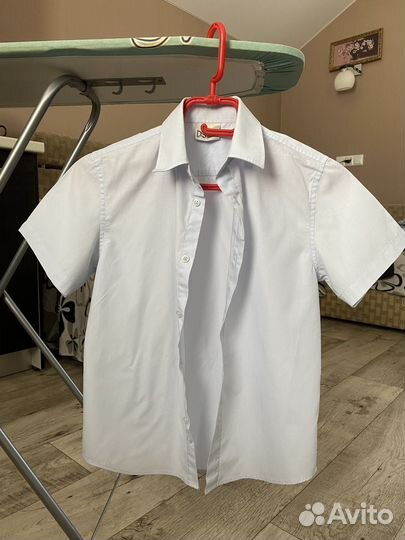 Рубашка школьная с коротким рукавом р 152