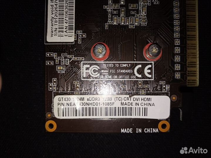 Видеокарта 1 Gb GeForce GT 430