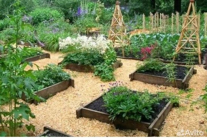 Опилки в мешках, (мульча), древесные опилки