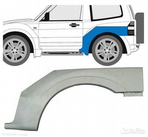 Арка левая Mitsubishi Pajero 3 1999-2006 3дв