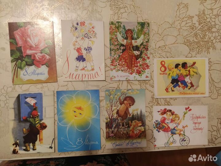 Календарики с изображением советских отктрыток