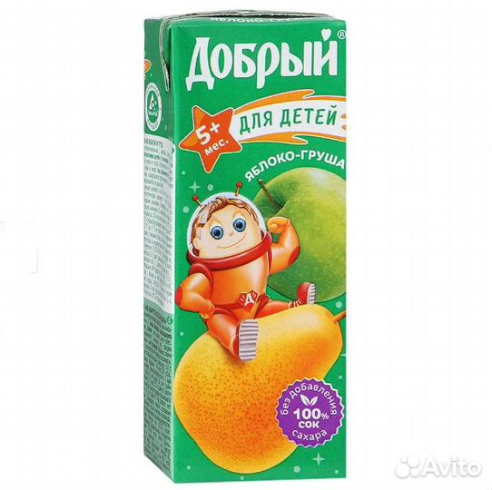 Сок Добрый Груша - Яблоко 200мл
